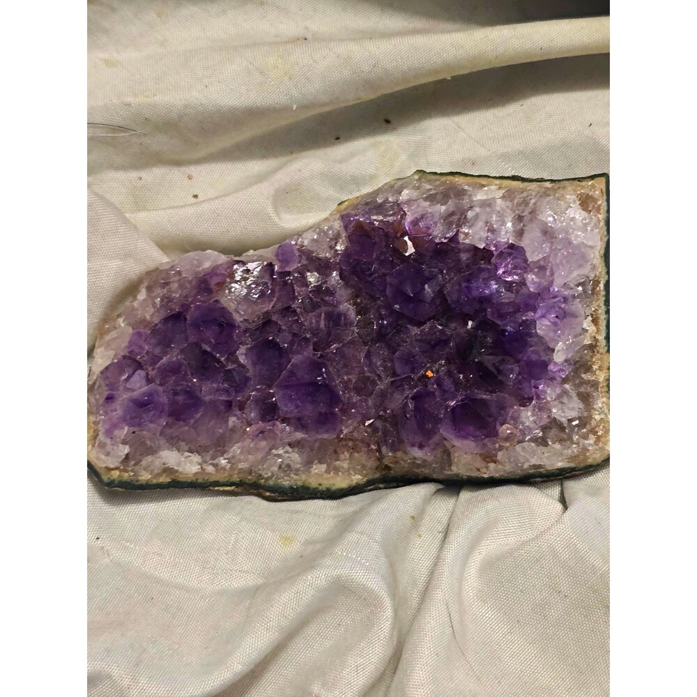 Amethyst Crystal Cluster Geode Specimen Purple on Matrix Slab